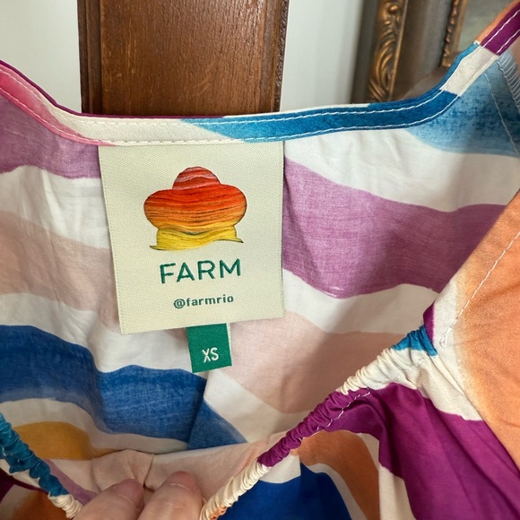 NWOT FARM Rio Dancing Stripes Cotton Crop Top size XS - Picture 7 of 10